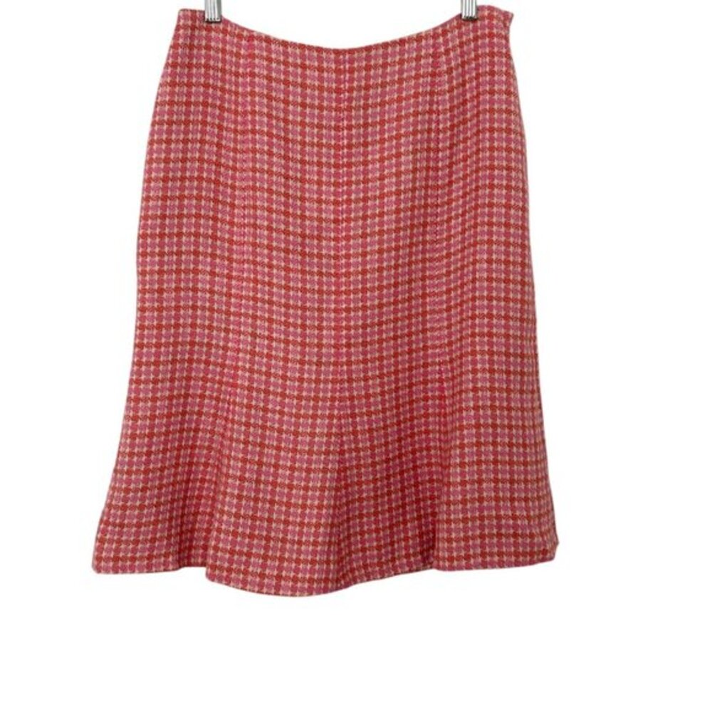 Ann Taylor Linen Blend Pink Orange Tweed Flared‎ Skirt NWT (8) - Picture 4 of 16
